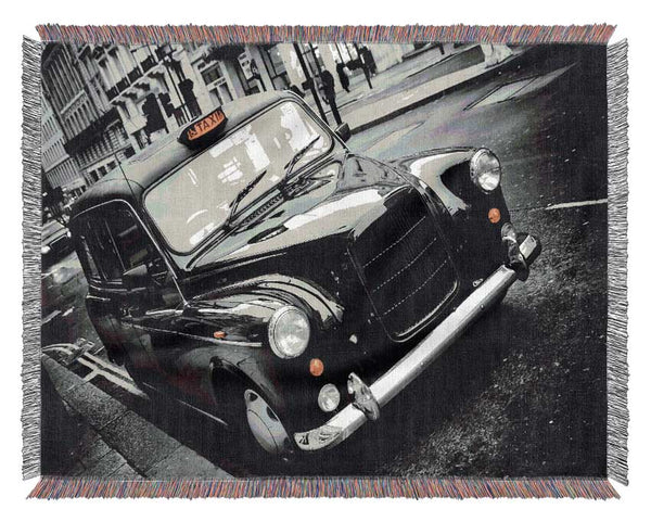 London Black Cab 1 Woven Blanket