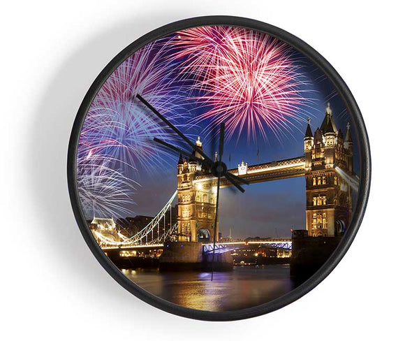 Fireworks Over Tower Bridge Clock - Wallart-Direct UK