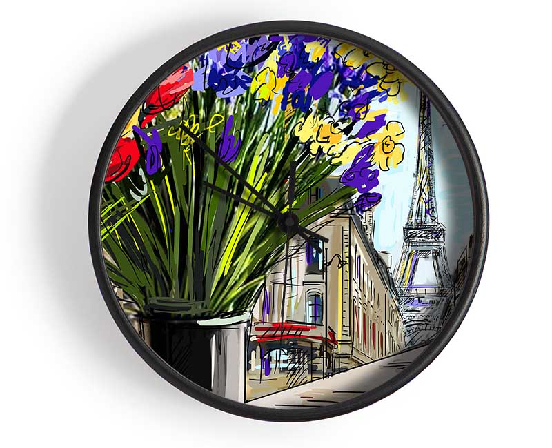 Eiffel Tower Streets 13 Clock - Wallart-Direct UK