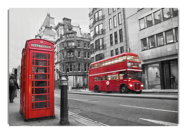 Double Decker Red Bus Through The Streets