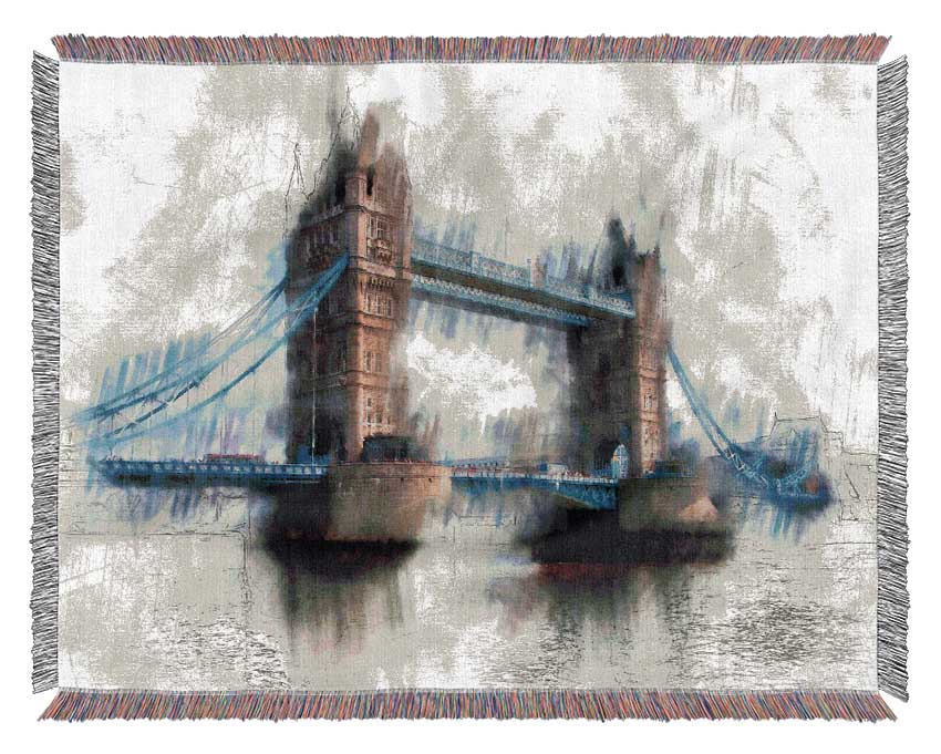 Tower Bridge Watercolour Woven Blanket