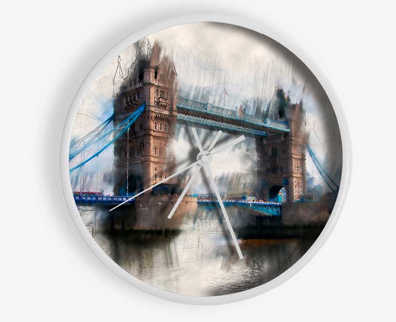 Tower Bridge Watercolour Clock - Wallart-Direct UK