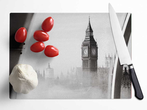 Big Ben Through The London Eye Mist Glass Chopping Board