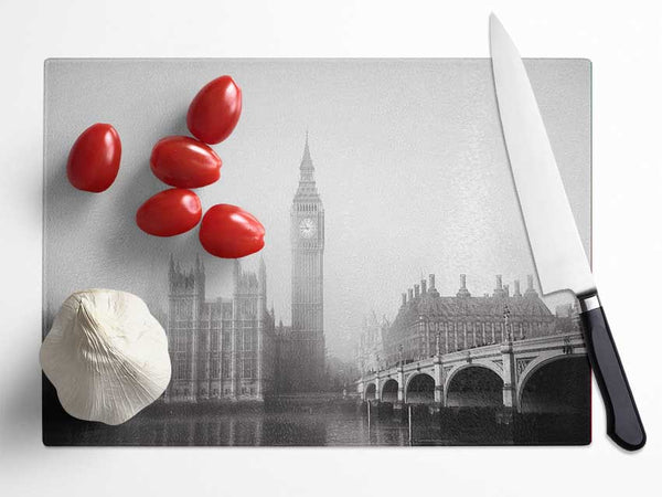 Morning Mist Over London T Glass Chopping Board