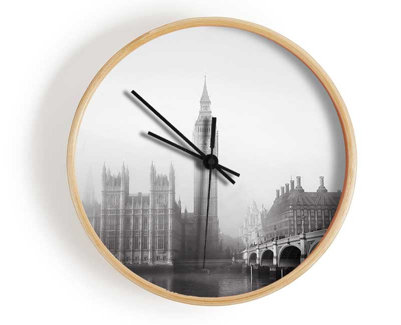 Morning Mist Over London T Clock - Wallart-Direct UK