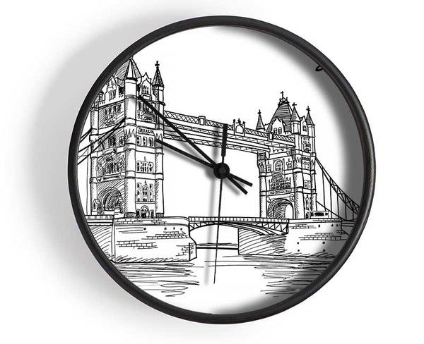 Tower Bridge Outline 7 Clock - Wallart-Direct UK