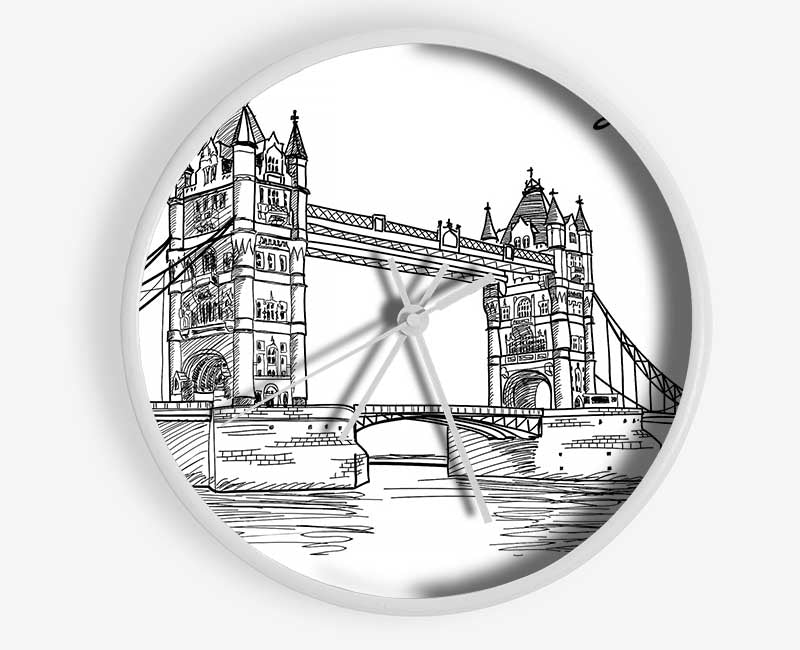 Tower Bridge Outline 7 Clock - Wallart-Direct UK