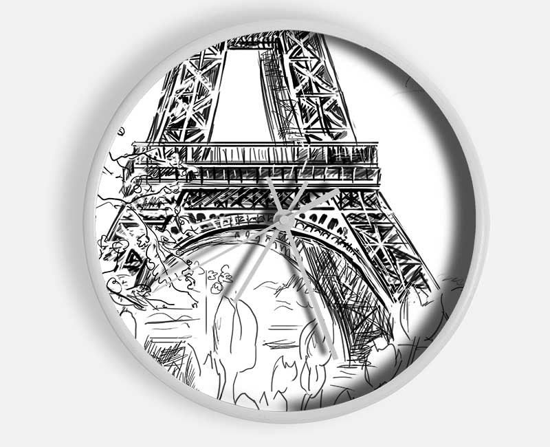 Eiffel Tower Close Up 1 Clock - Wallart-Direct UK