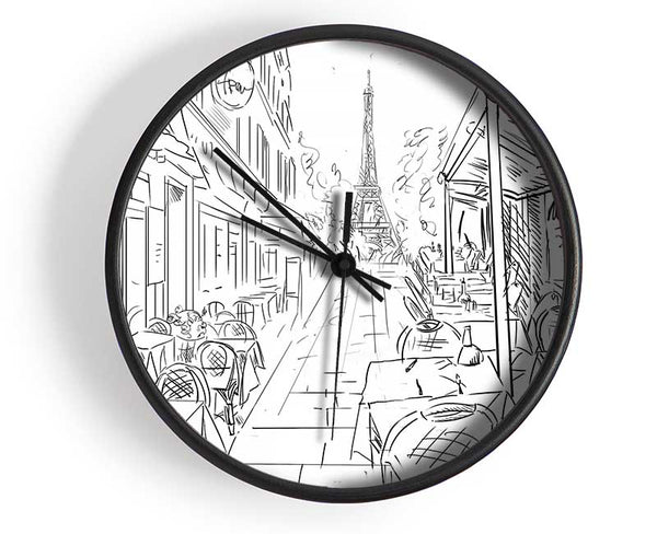 Eiffel Tower Streets 4 Clock - Wallart-Direct UK