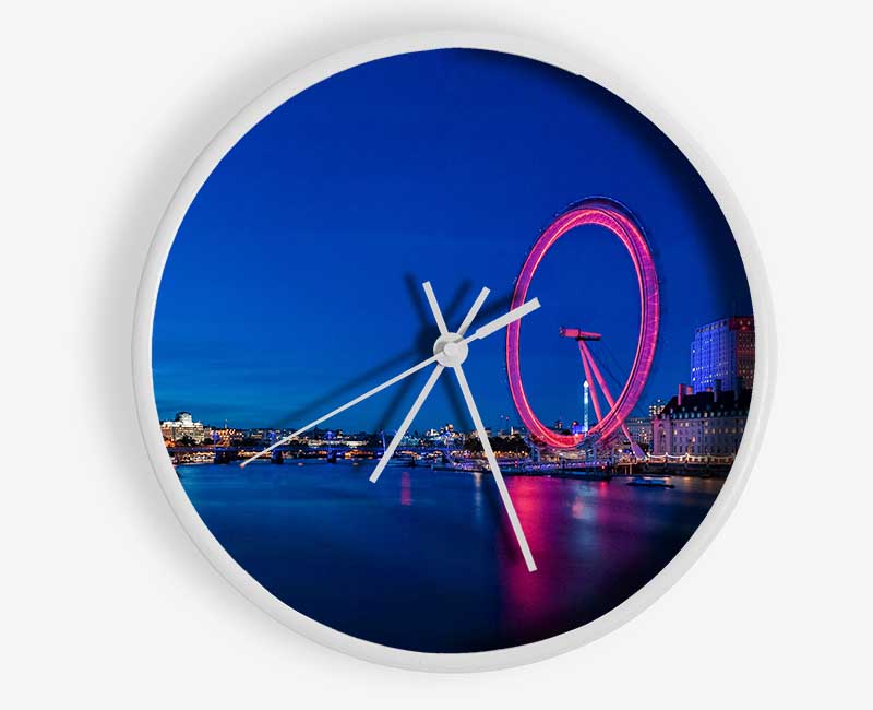 London Eye Pink Glow Clock - Wallart-Direct UK