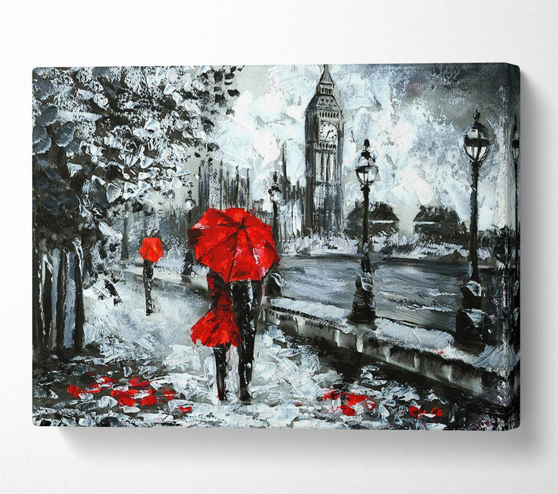 Picture of Lovers In The City Canvas Print Wall Art