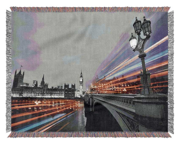 Tower Bridge Speed Of Light 3 Woven Blanket