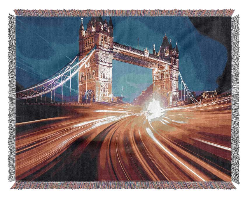 Tower Bridge Speed Of Light 2 Woven Blanket