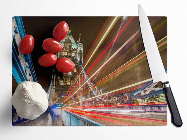 Tower Bridge Speed Of Light 1 Glass Chopping Board