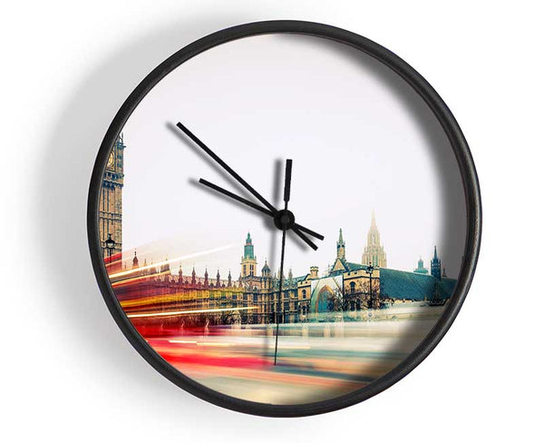 Big Ben Red Bus Bl Clock - Wallart-Direct UK