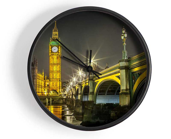 Golden Glow Of Big Ben Clock - Wallart-Direct UK