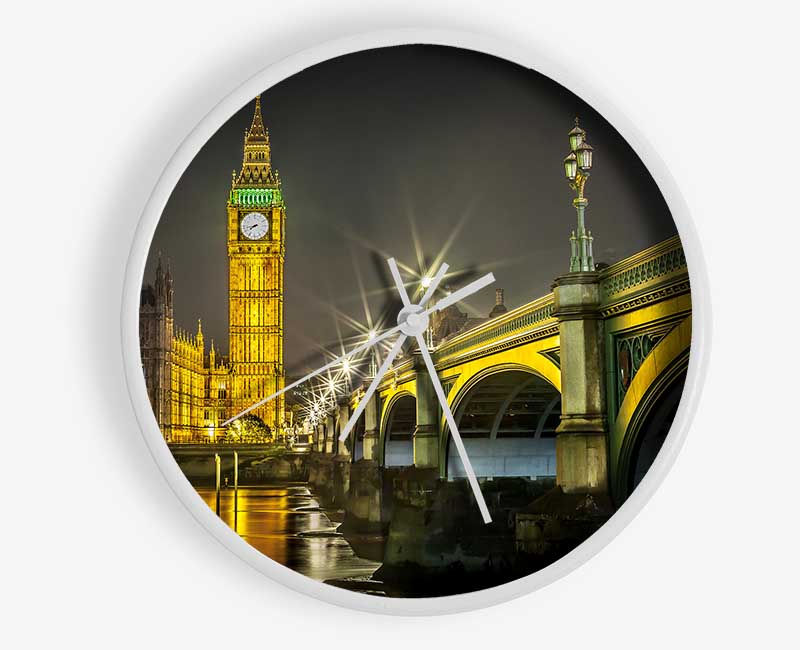 Golden Glow Of Big Ben Clock - Wallart-Direct UK