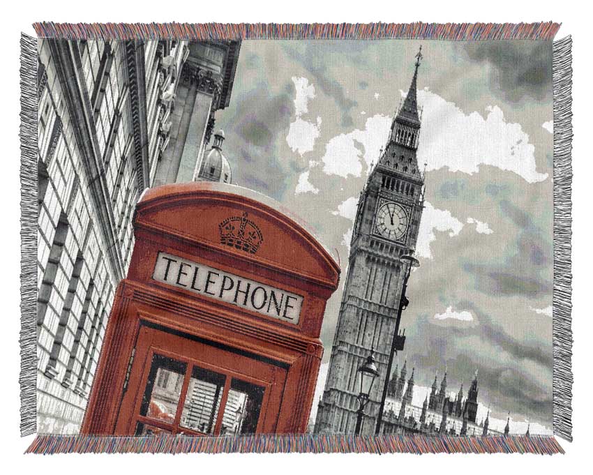 Skies Over Big Ben Woven Blanket