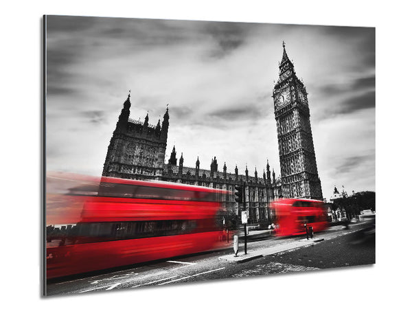 Houses Of Parliament Red Bus Blur