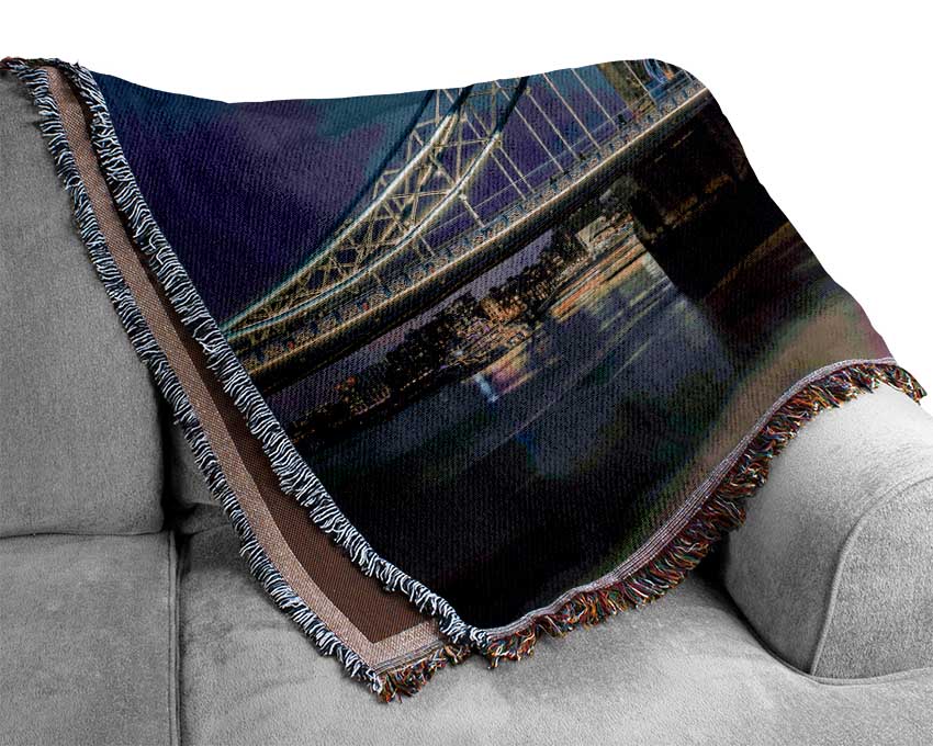 Tower Bridge Pink Glow Woven Blanket