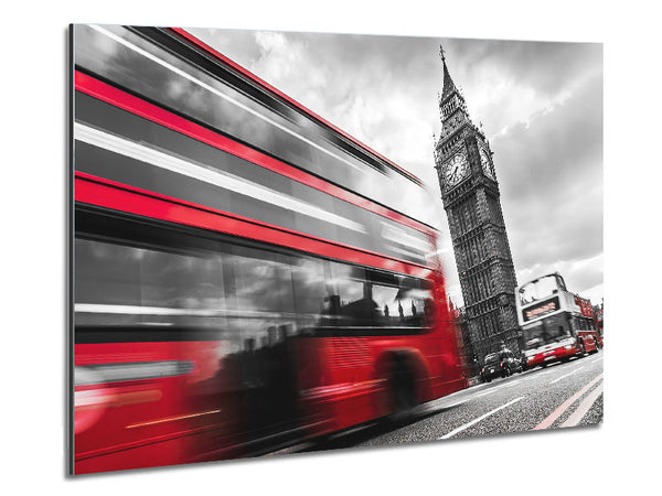 Iconic Red Bus Passed Big Ben