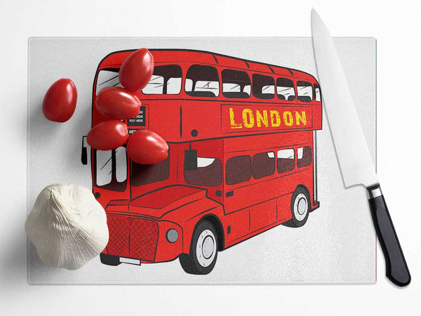 Iconic Red Bus Glass Chopping Board