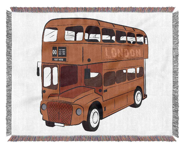 Iconic Red Bus Woven Blanket