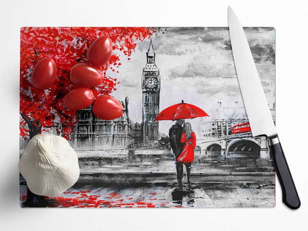 Romantic Big Ben Walk Glass Chopping Board