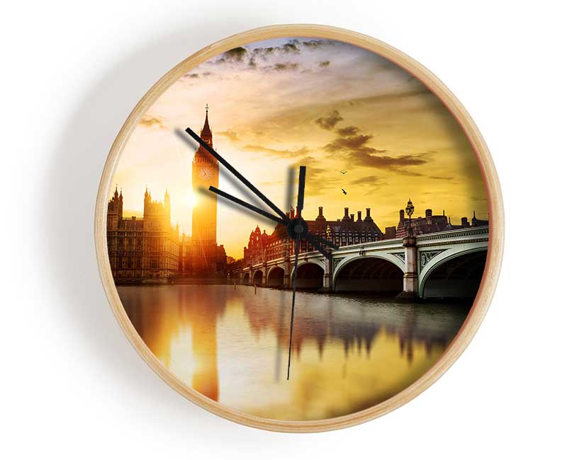 Sunset Through Big Ben Clock - Wallart-Direct UK