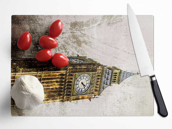 Golden Big Ben Glass Chopping Board