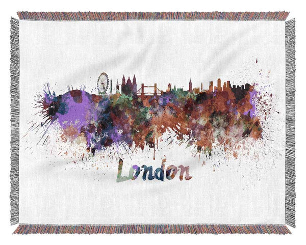 Rainbow London Splash 1 Woven Blanket