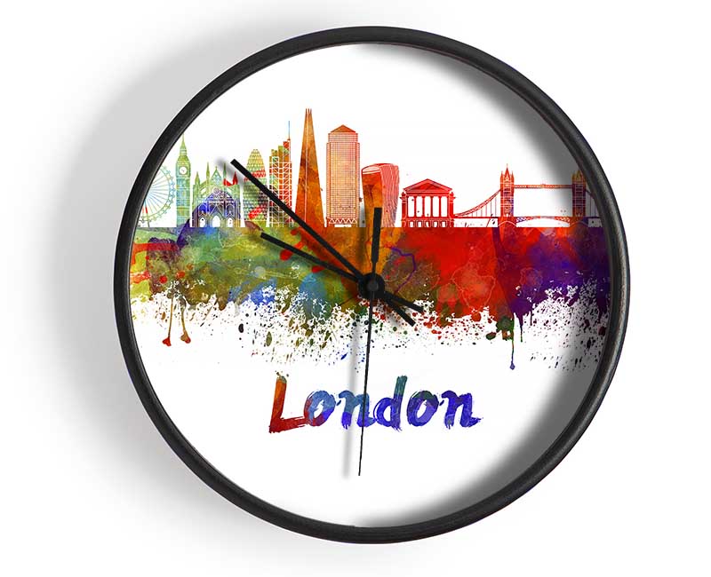 Rainbow London Splash 2 Clock - Wallart-Direct UK