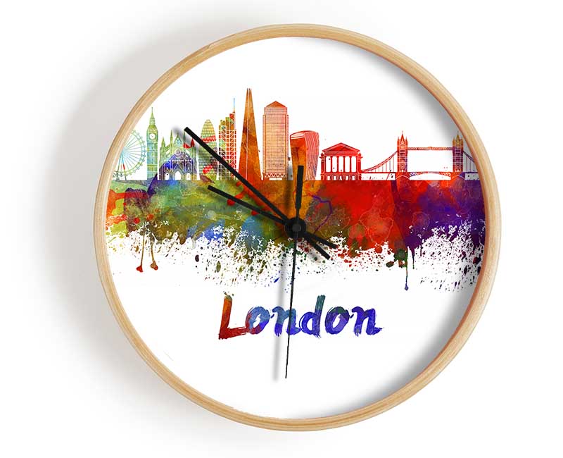 Rainbow London Splash 2 Clock - Wallart-Direct UK