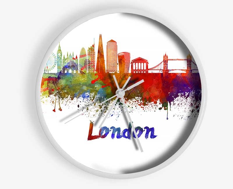 Rainbow London Splash 2 Clock - Wallart-Direct UK