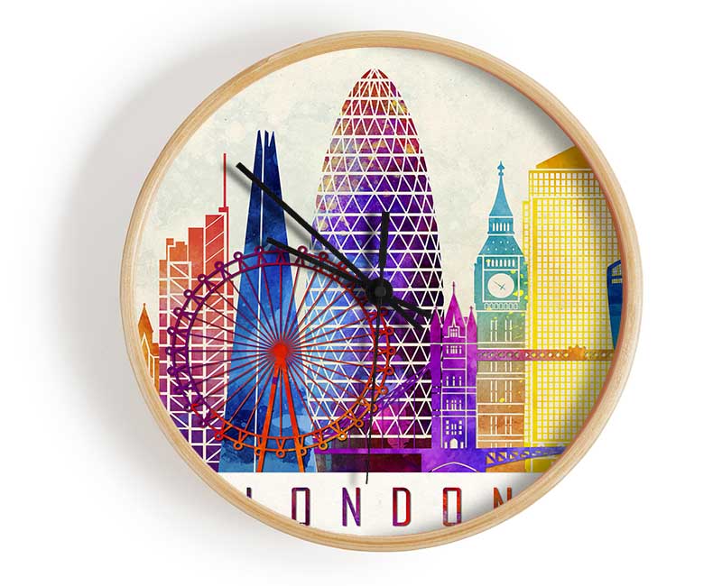 Rainbow City 2 Clock - Wallart-Direct UK