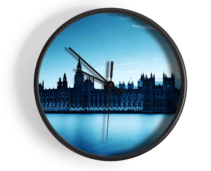 Houses Of Parliament Blues Clock - Wallart-Direct UK