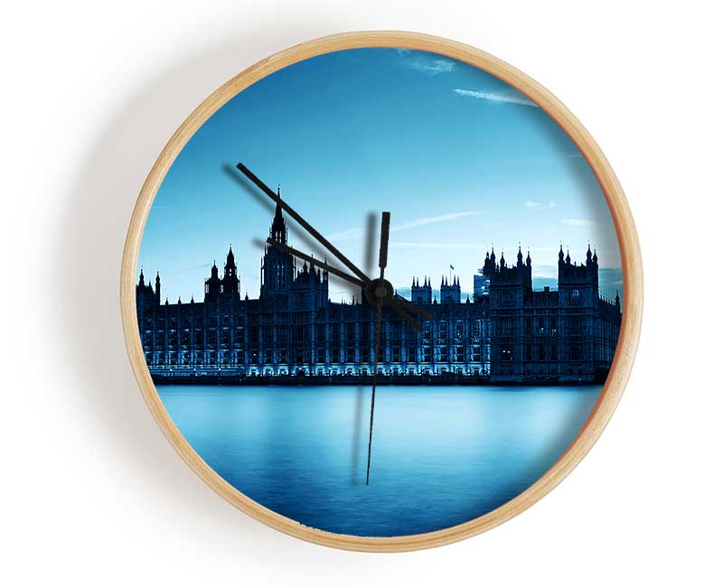 Houses Of Parliament Blues Clock - Wallart-Direct UK