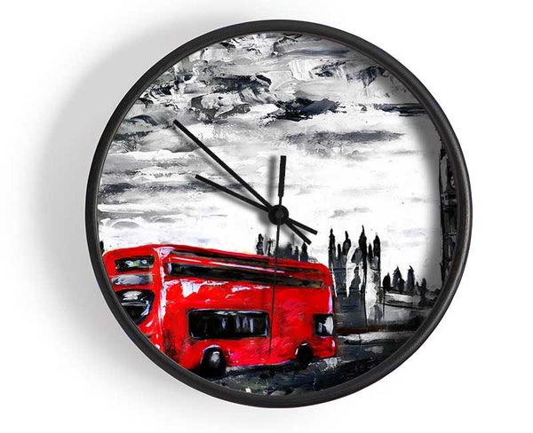 Big Ben Red Bus Clock - Wallart-Direct UK