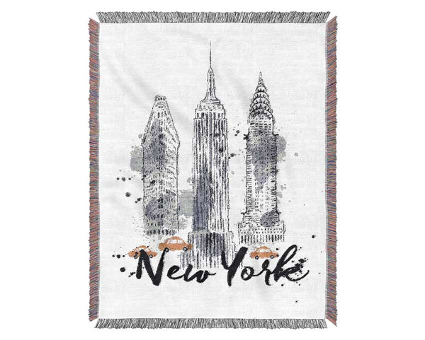 Outline Of NYC Woven Blanket