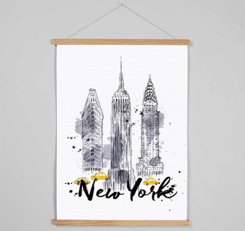 Outline Of NYC Hanging Poster - Wallart-Direct UK