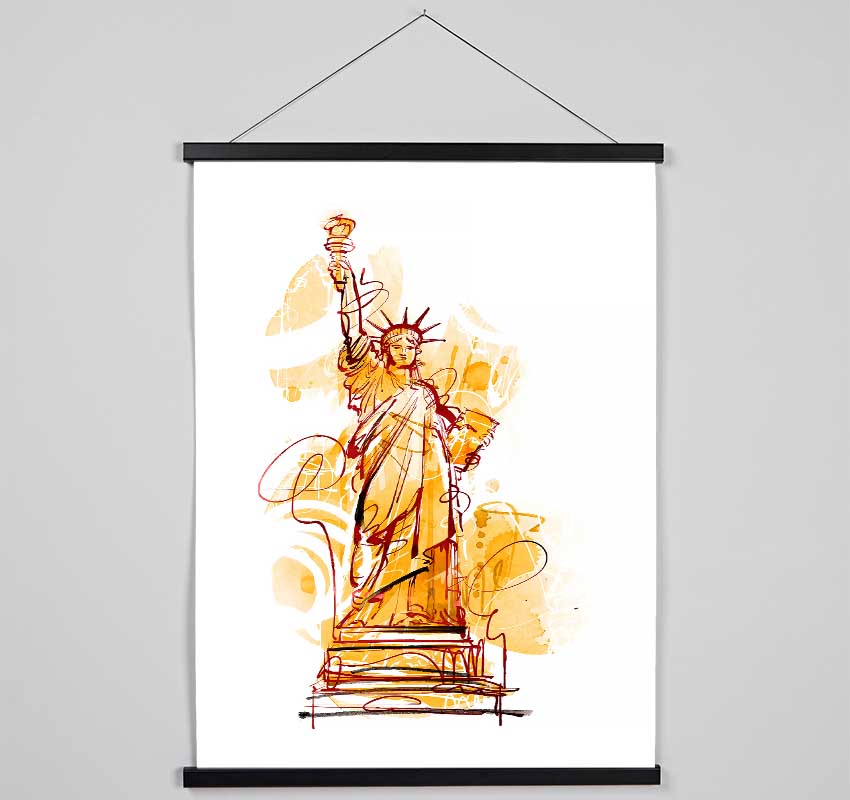 Golden Statue of Liberty Hanging Poster - Wallart-Direct UK