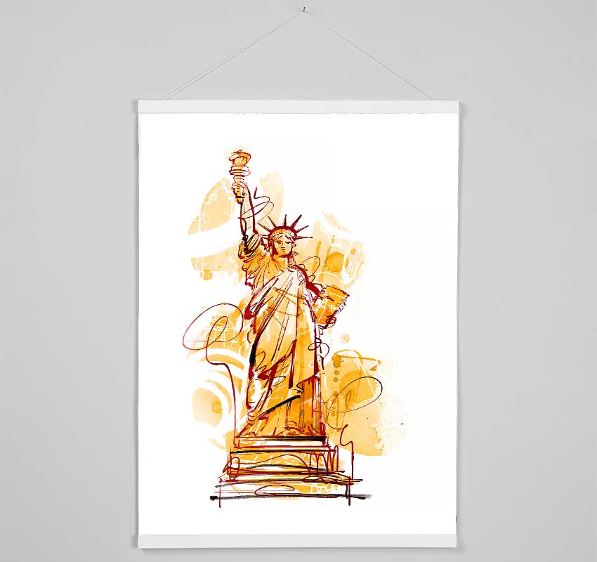 Golden Statue of Liberty Hanging Poster - Wallart-Direct UK