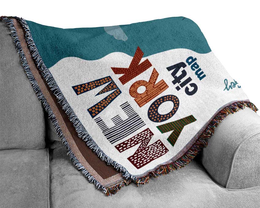 NYC Map Woven Blanket