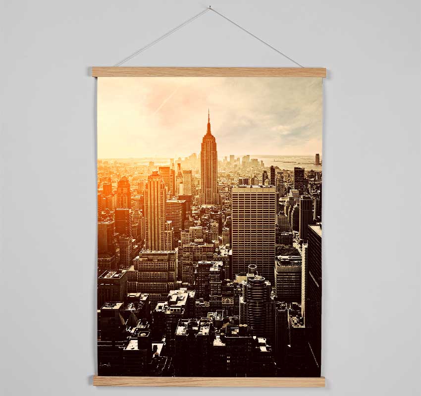 Empire State Building Sun Glow Hanging Poster - Wallart-Direct UK