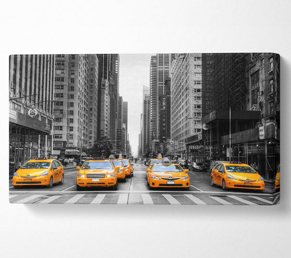 Yellow Cab Line Up Streets