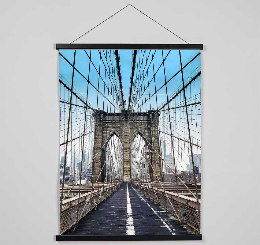 Structure Of Brooklyn Bridge 1 Hanging Poster - Wallart-Direct UK