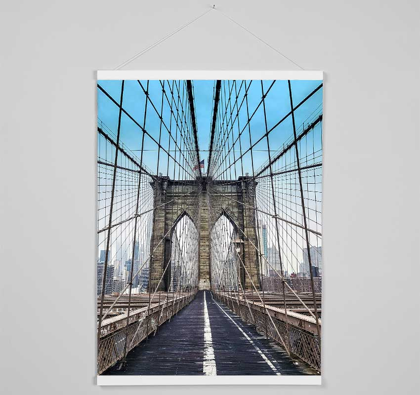 Structure Of Brooklyn Bridge 1 Hanging Poster - Wallart-Direct UK