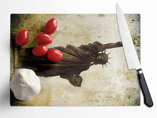 Vintage Statue of Liberty Glass Chopping Board