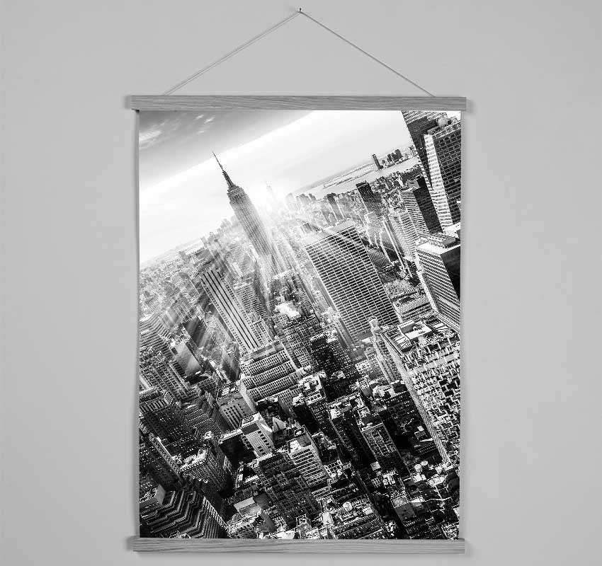 Sun Beams Through The Empire State Building Hanging Poster - Wallart-Direct UK