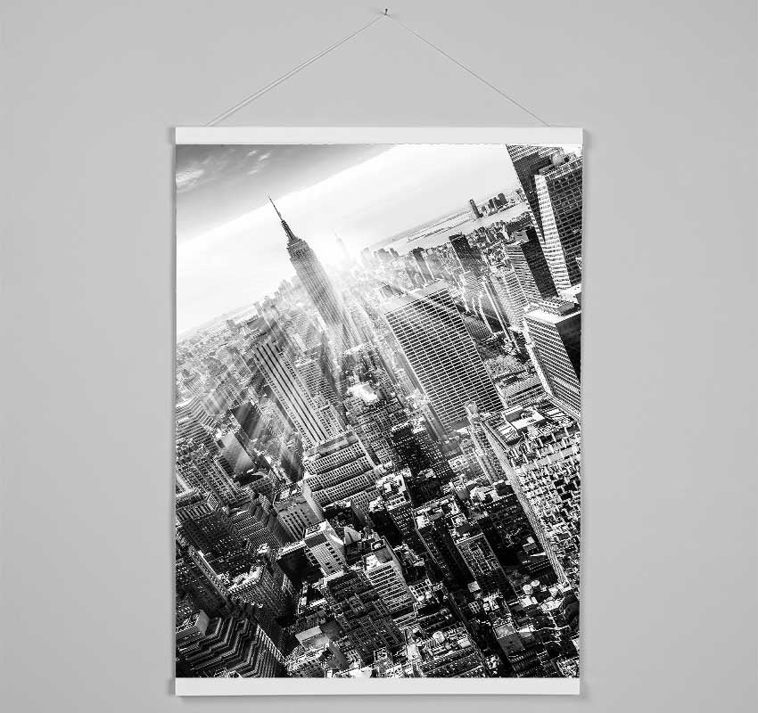 Sun Beams Through The Empire State Building Hanging Poster - Wallart-Direct UK